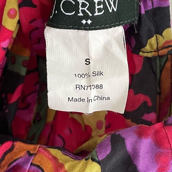 J. CREW Silk Floral Paisley Print Sleeveless Halter Tank Top Blouse S - Picture 4 of 4